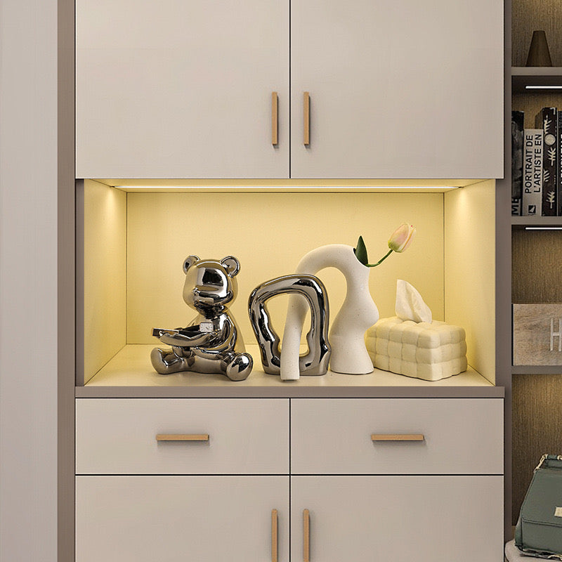 Cream Ceramic Tissue Box Decorative Paper Drawer for Living Room Coffee Table, Dining Room