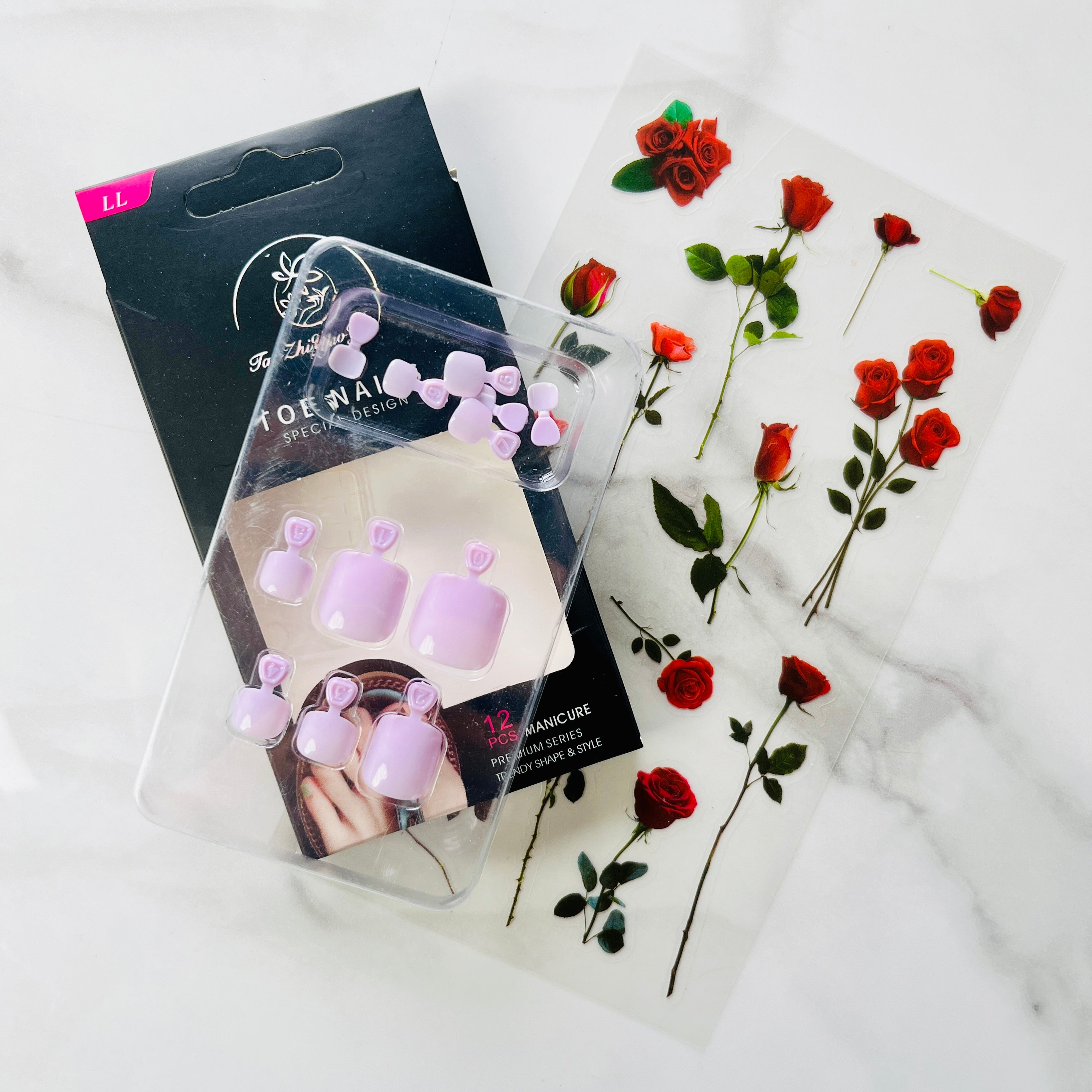 Solid Color Toenail Stickers Easy Self Adhesive Nail Wraps