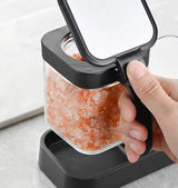 Pack Of Glass Seasoning Jar Heat-Resistant, Moisture-Proof Salt Box with Handle & Spoon Included