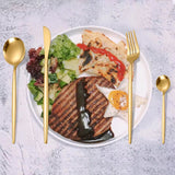 Black & Gold Stainless Steel Cutlery Set Elegant Flatware Gift Box with Knife Fork Spoon for Festive Dining & Special Occasions