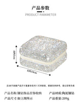 Rhinestone Jewelry Case Portable Sparkling Organizer Box for Rings, Earrings & Necklace