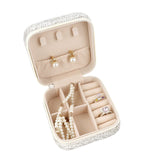 Rhinestone Jewelry Case Portable Sparkling Organizer Box for Rings, Earrings & Necklace