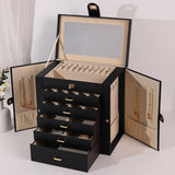 Delicate Multi layer Jewelry Box with Lock Large Capacity Necklace Earrings Organizer Storage New
