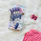 Rhinestone Accent Design Press On Nails Matte Coffin Shape