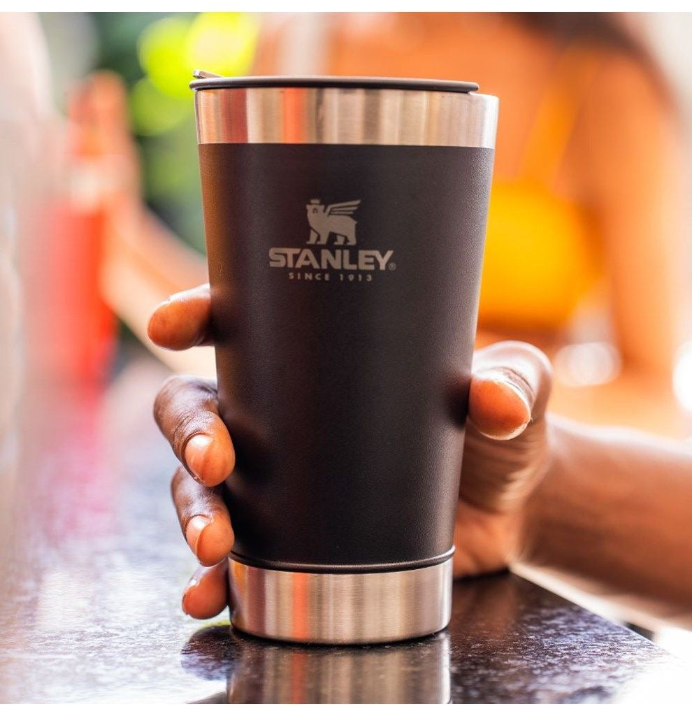water Glass Replica 502ml Stainless Steel Coffee Mug with Handle Premium Brand Inspired Tumbler for Hot Drinks