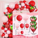 152pcs Strawberry Balloon Garland Arch Kit