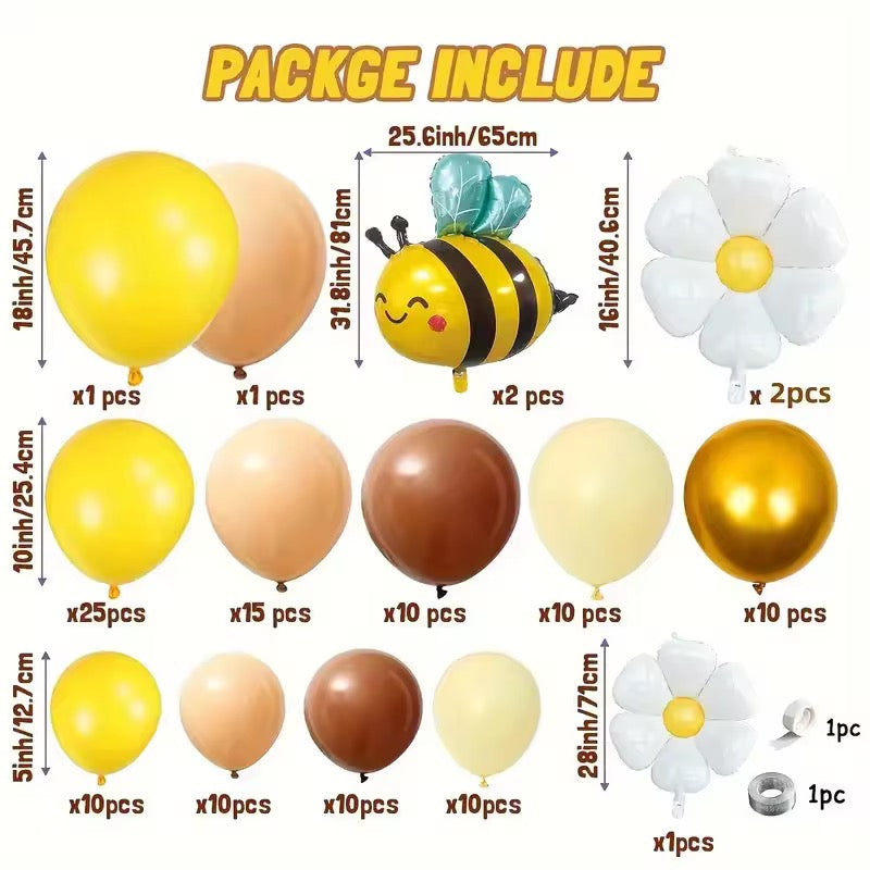 Bee Theme Balloon Garland Kit 118 Pcs Party Decoration Set