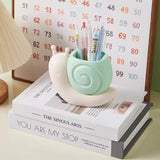 Cute Snail Pen Holder Organizer Pastel Desk Storage Container for Stationery & Accessories