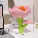 Cute Bunny Flower Jewelry Tray Decorative Desktop Organizer for Accessories & Small Essentials