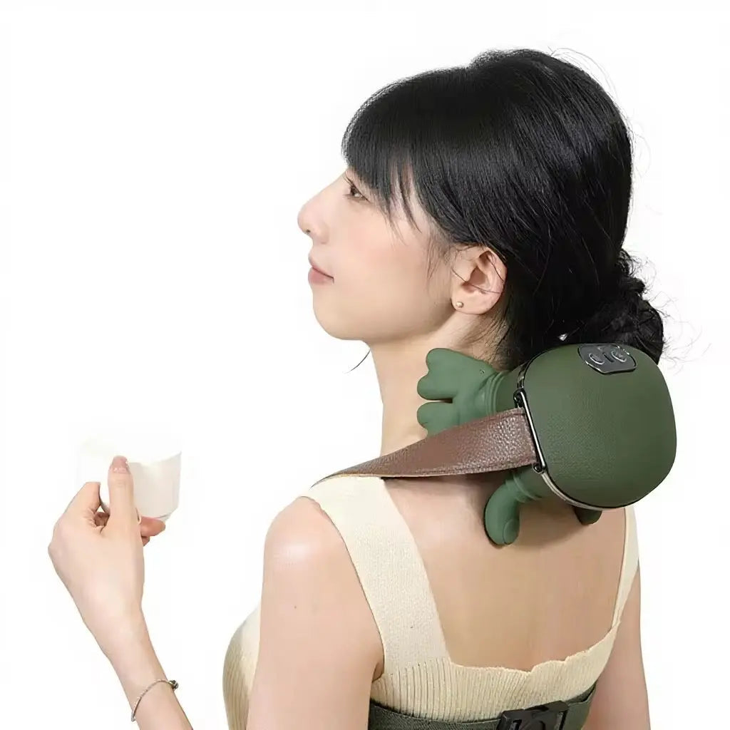 Portable Neck & Shoulder Massager with Heat Deep Tissue Kneading Massage Device