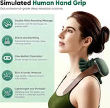 Portable Neck & Shoulder Massager with Heat Deep Tissue Kneading Massage Device