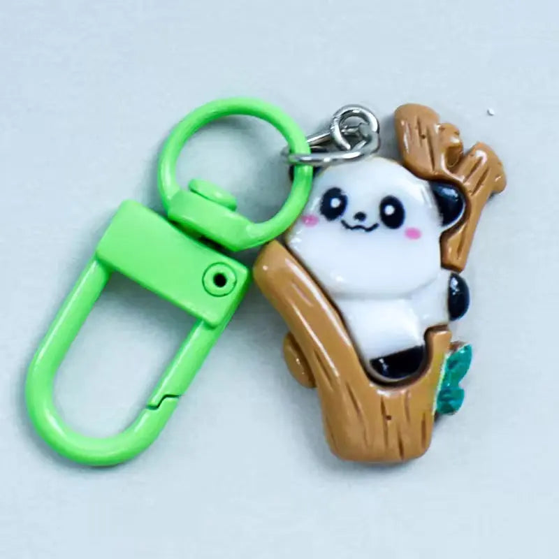 Cute Panda Keychain Charm Mini Cartoon Animal Bag Pendant & Key Ring
