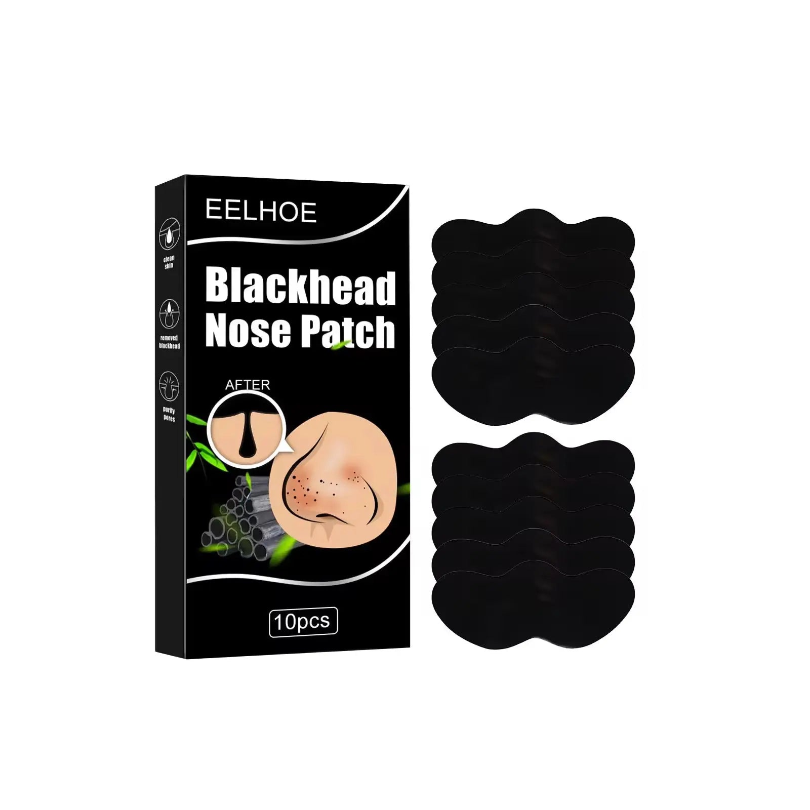 Charcoal Blackhead Remover Nose Strips Deep Cleansing Pore Purifying Nose Patches (10 PCS)