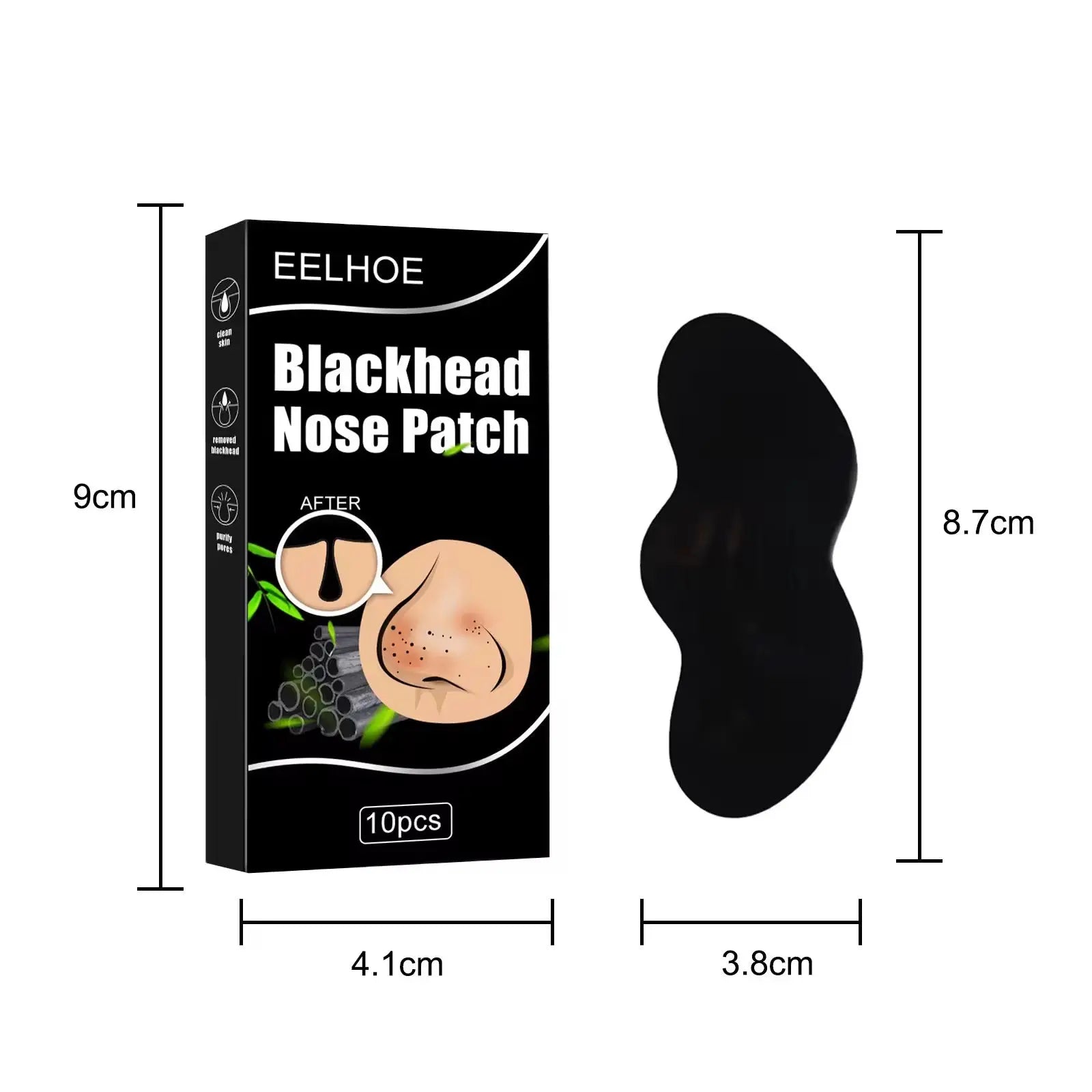 Charcoal Blackhead Remover Nose Strips Deep Cleansing Pore Purifying Nose Patches (10 PCS)