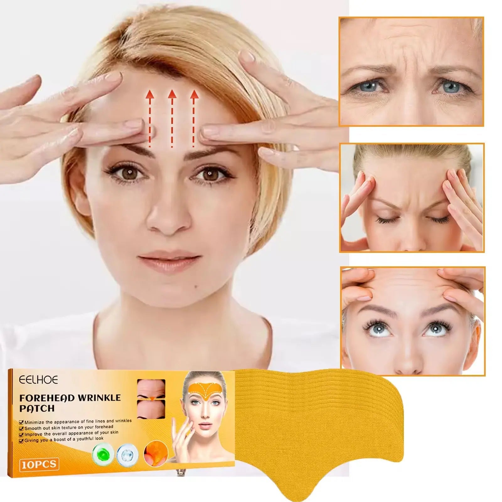 Forehead Wrinkle Patch Hydrating Forehead Care Patches for Smoother-Looking Skin (10 PCS)