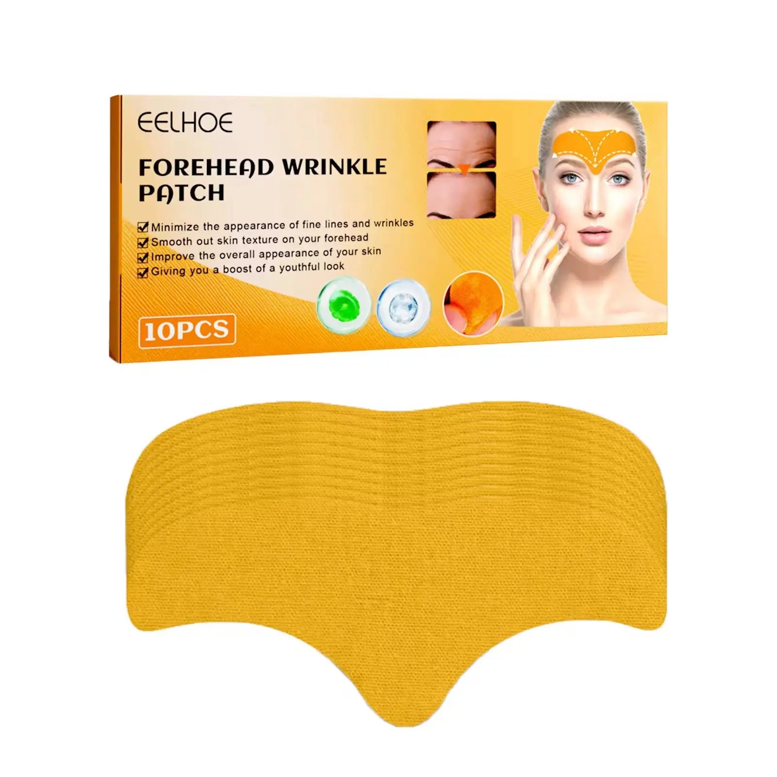 Forehead Wrinkle Patch Hydrating Forehead Care Patches for Smoother-Looking Skin (10 PCS)