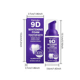 9D Whitening Foam Toothpaste Deep Cleansing Whitening Mousse Toothpaste (50ml)
