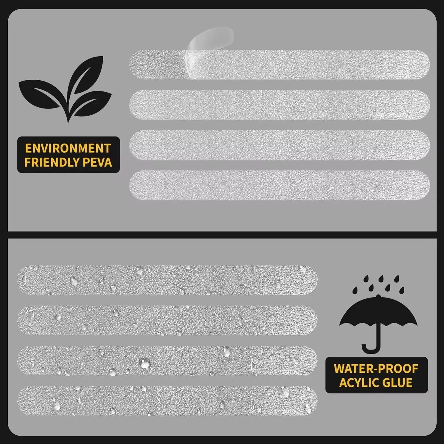 Anti-Slip Bathtub Safety Strips with Scraper Waterproof Non-Skid Grip Tape Set for Bathroom, Stairs & Pools