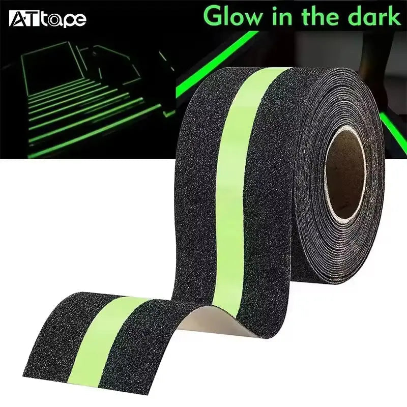 Glow-in-the-Dark Anti-Slip Safety Tape Waterproof Non-Skid Grip Tape for Stairs, Floors & Bathrooms