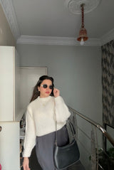 Vintage Lantern Long Sleeve Sweater Women Korean Autumn Winter Knitwear O Neck Pullover Tops Chic Fashion Solid Female Jumper