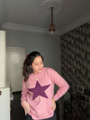 Stars Pattern Knitted Sweater Women Winter O-Neck Casual Pullover
