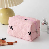 Quilted Pink 4 Piece Travel & Cosmetic Bag