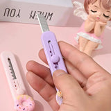 Cute Donut Mini Utility Cutter Knife Kawaii Retractable Box Cutter for Crafts & Office