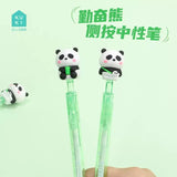 Cute Panda Retractable Gel Pen 0.5mm Black Ink Kawaii Writing Pen