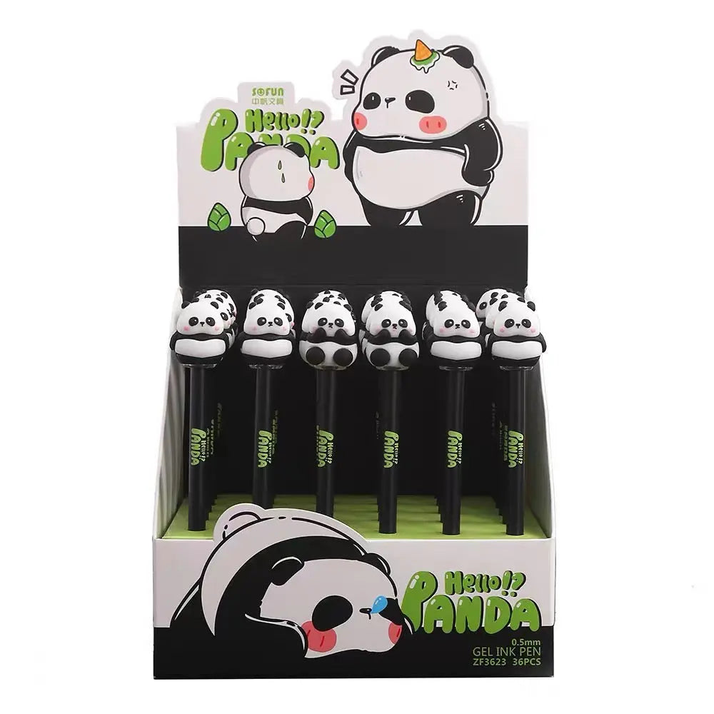 Cute Panda 3D Gel Ink Pen Kawaii 0.5mm Black Ink Pen for School & Office