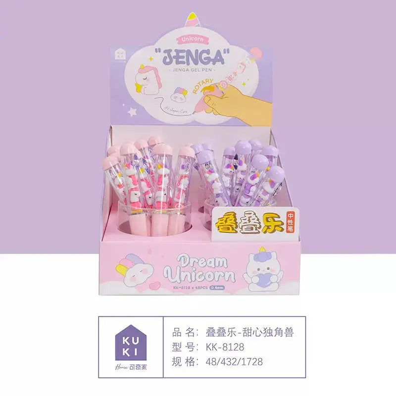 Cute Unicorn Rotating Gel Pen 0.5mm Kawaii Spinner Writing Pen