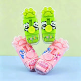 Cute Sliding Eraser with Protective Case Panda & Unicorn Paw Design