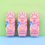 Cute Sliding Eraser with Protective Case Panda & Unicorn Paw Design