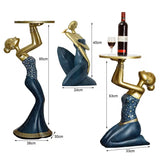 Elegant Lady Sculpture Side Table Artistic Resin Design