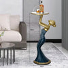 Elegant Lady Sculpture Side Table Artistic Resin Design