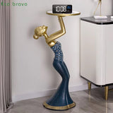 Elegant Lady Sculpture Side Table Artistic Resin Design