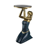 Elegant Lady Sculpture Side Table Artistic Resin Design