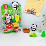 DIY Panda Holiday Paradise 3D Puzzle Eraser Set Cute Collectible School Erasers