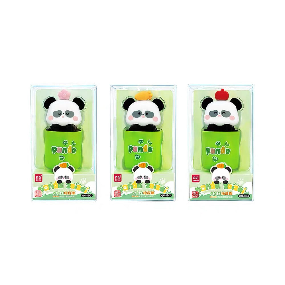 2-in-1 Panda Pencil Sharpener & Eraser Cute Kawaii School Stationery