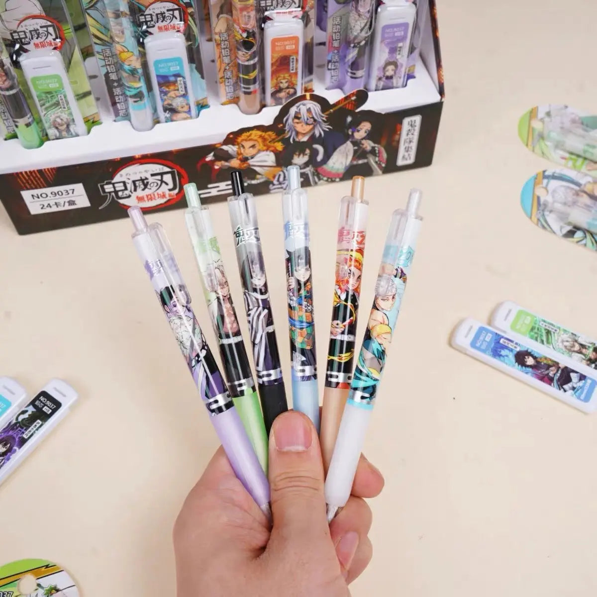 Demon Slayer Inspired 0.5mm Mechanical Pencil Set with Eraser & Lead Refills Anime School Stationery