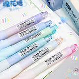 Cotton Candy Gel Pen Set Twisted Pastel Aesthetic 0.5mm Black Ink Pens for School & Journaling