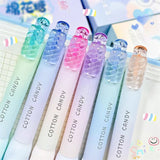 Cotton Candy Gel Pen Set Twisted Pastel Aesthetic 0.5mm Black Ink Pens for School & Journaling