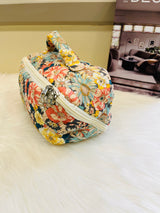 Quilted Floral Travel Cosmetic Bag Multi Pattern Makeup & Toiletry Organizer
