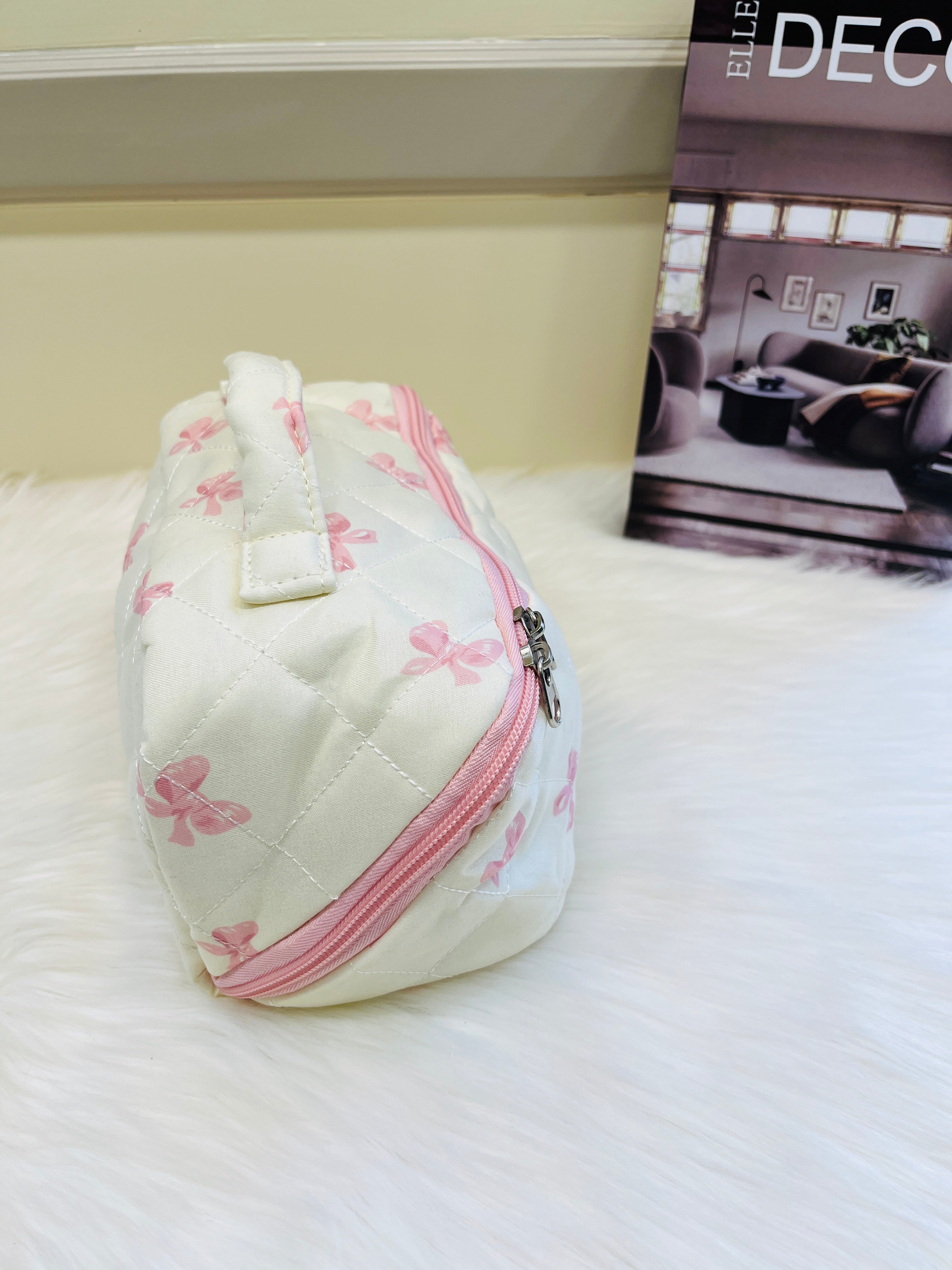 Quilted Floral Travel Cosmetic Bag Multi Pattern Makeup & Toiletry Organizer