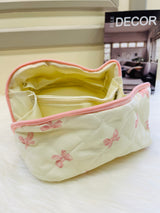 Quilted Floral Travel Cosmetic Bag Multi Pattern Makeup & Toiletry Organizer