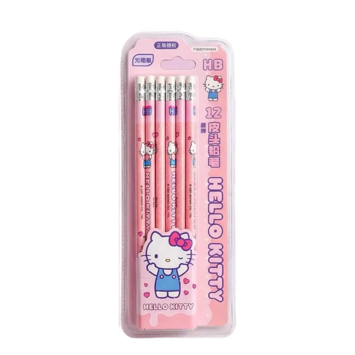 HB & 2B Wooden Pencil Set 12PCS Cute Kawaii School Stationery