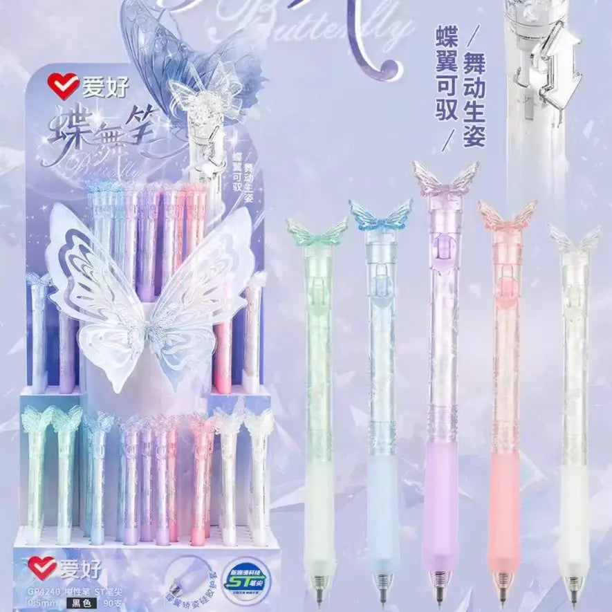 Butterfly Wing Gel Pen 0.5mm Cute Kawaii Crystal Ballpoint Pen