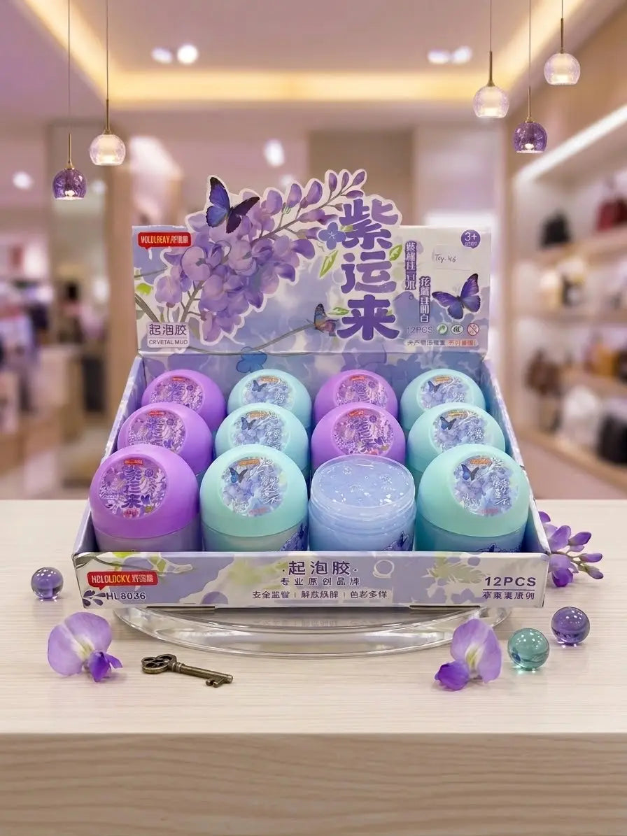 Lavender Crystal Slime Soft Stretchy Scented DIY Slime for Kids