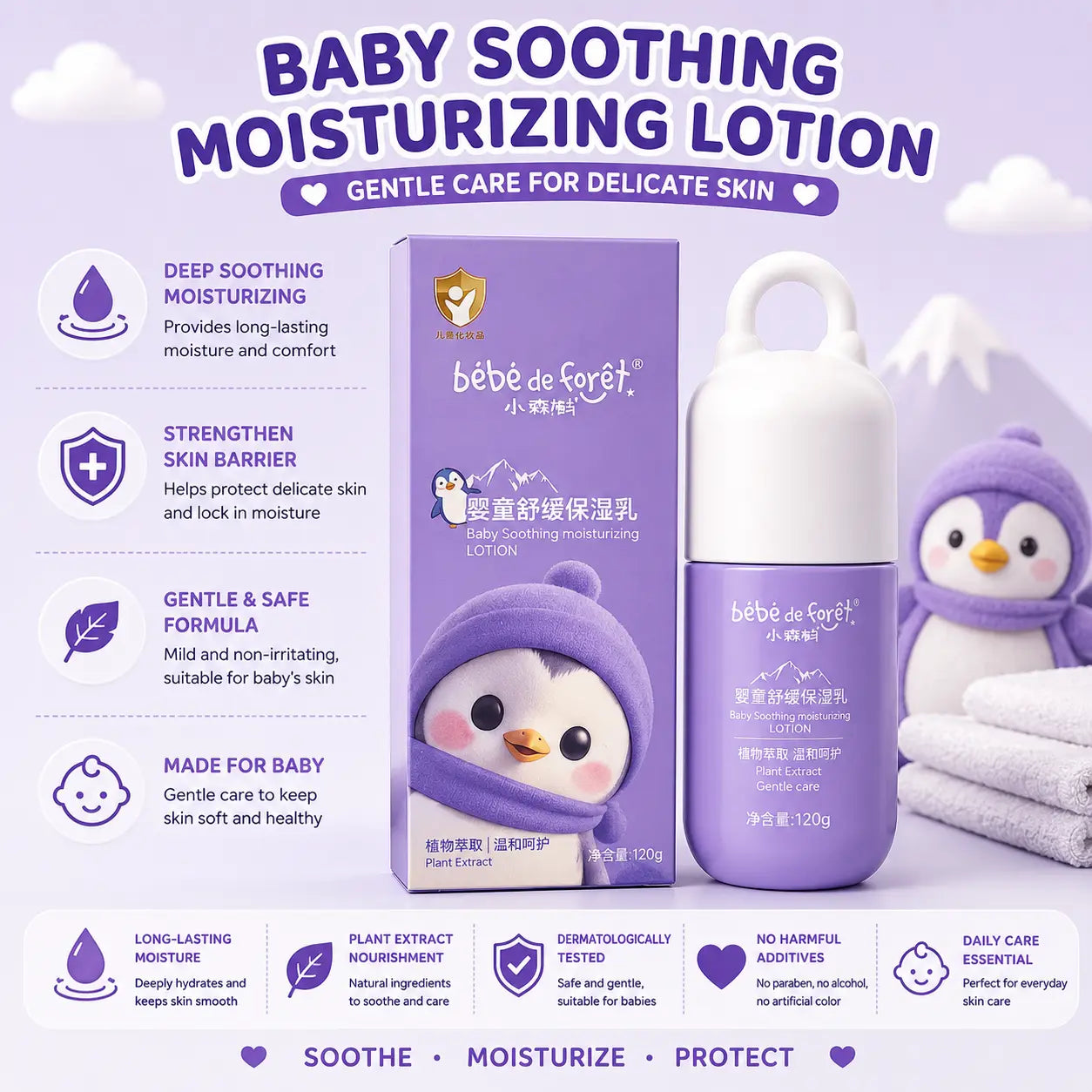 Baby Soothing Moisturising Lotion Gentle Hydrating Lotion for Delicate Baby Skin (120g)