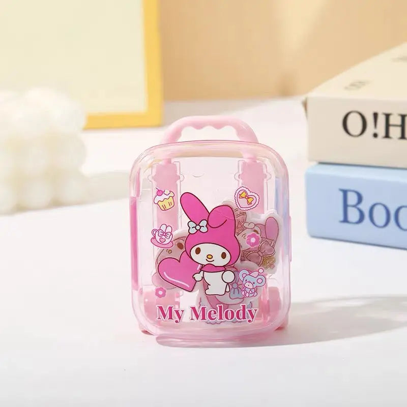 Cute Mini Character Suitcase Eraser Set Kawaii Cartoon Puzzle Erasers for Kids