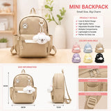Mini Kids Backpack with Plush Charm Cute School & Travel Backpack for Girls & Boys